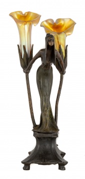 Gustav Gurschner (Austrian, 1873-1970) Art Nouveau Lily Lamp